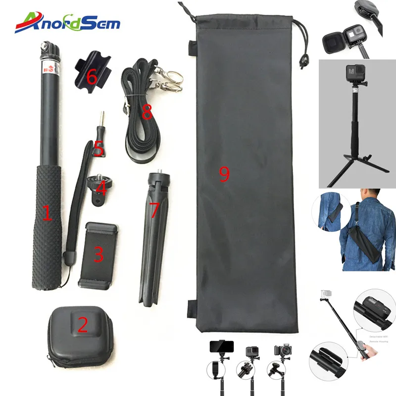Anordsem for Gopro Accessories Set Mount for Go pro Hero 7 6 5 Hero2018 Hero 4 3+ Handheld Monopod Tripod With Storage Bag
Anordsem for Gopro Accessories Set Mount for Go pro Hero 7 6 5 Hero2018 Hero 4 3+ Handheld Monopod Tripod With Storage Bag