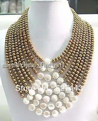 FREE SHIPPING>>@> Wholesale 6-7MM Chocolate FW Pearl & Coin Pearl 8 Rows Necklace NEW
FREE SHIPPING>>@> Wholesale 6-7MM Chocolate FW Pearl & Coin Pearl 8 Rows Necklace NEW