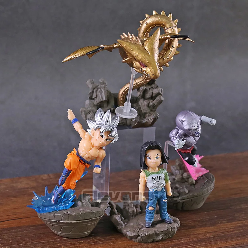 Dragon Ball Z WCD Son Goku Ultra Instinct Android 17 Jiren Super Shenron Mini PVC Figures Collection Toys 4pcs/set 
Dragon Ball Z WCD Son Goku Ultra Instinct Android 17 Jiren Super Shenron Mini PVC Figures Collection Toys 4pcs/set