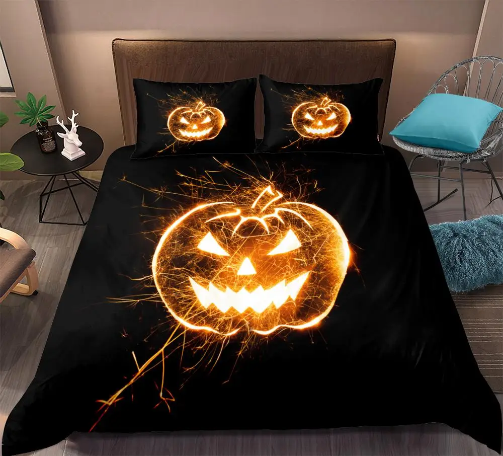 Halloween Bedding set 3D Pumpkin lantern Duvet Cover Set Black Quilt Cover Fashion bedclothes with pillowcase home Textiles
Halloween Bedding set 3D Pumpkin lantern Duvet Cover Set Black Quilt Cover Fashion bedclothes with pillowcase home Textiles