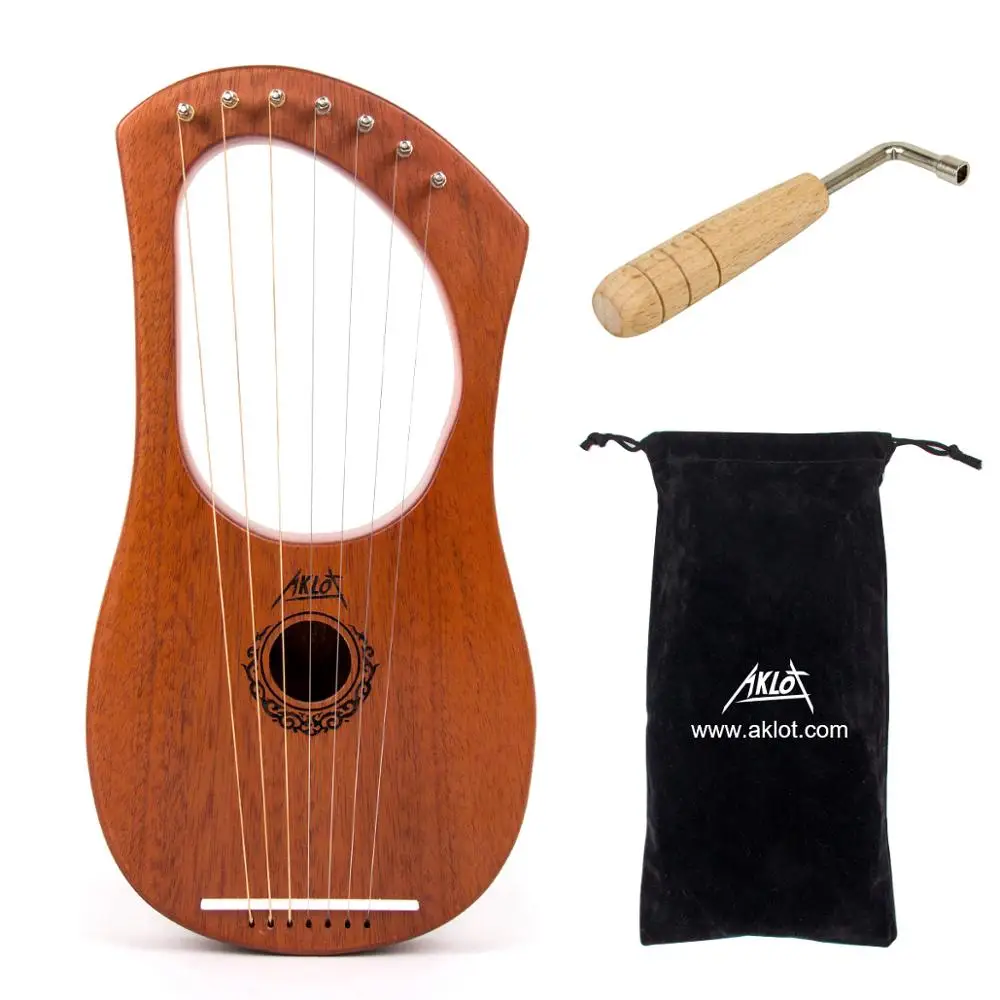 AKLOT Lyre Harp Instrument 7 String Mahogany Bone Nut with Tuning Wrench + Gig Bag for Beginner String Instrument
AKLOT Lyre Harp Instrument 7 String Mahogany Bone Nut with Tuning Wrench + Gig Bag for Beginner String Instrument
