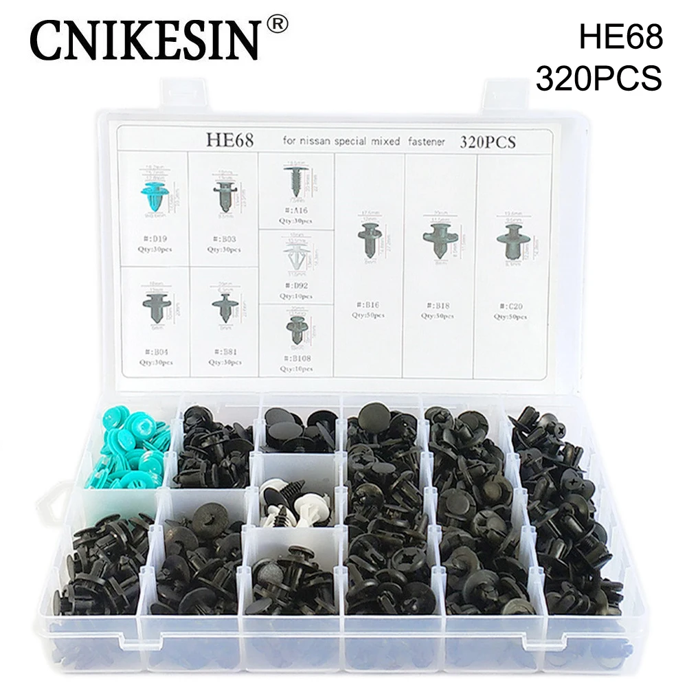 CNIKESIN-320PCS-Mixed-Fastener-And-Tppl-Rivets-Door-Plank-Fender-Bumper-Retainer-Clip-for-Toyota-Honda