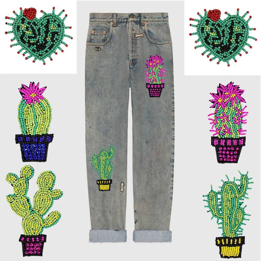 2pc Cactus Patch Sew 0n Badge Sequins Beads Applique Sewing Patch for Purse Bag Clothes DIY Apparel Accessories TH1128
2pc Cactus Patch Sew 0n Badge Sequins Beads Applique Sewing Patch for Purse Bag Clothes DIY Apparel Accessories TH1128