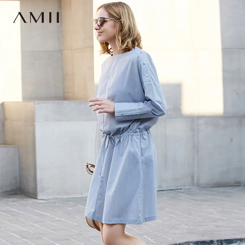 Amii Women Minimalist Dress 2018 Stripe A Line Knee Length Long Sleeve Female Dresses
Amii Women Minimalist Dress 2018 Stripe A Line Knee Length Long Sleeve Female Dresses