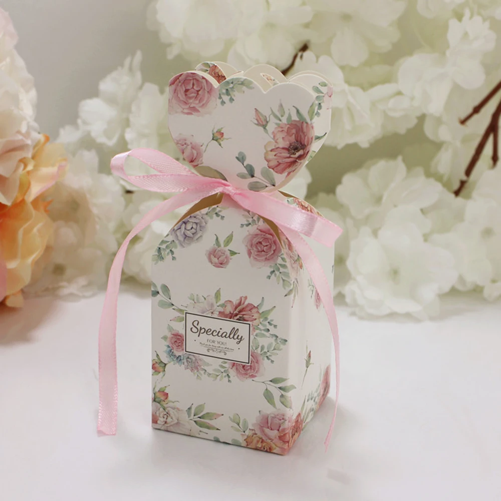 new paper candy boxes gift bag with ribbon wedding gift box baby