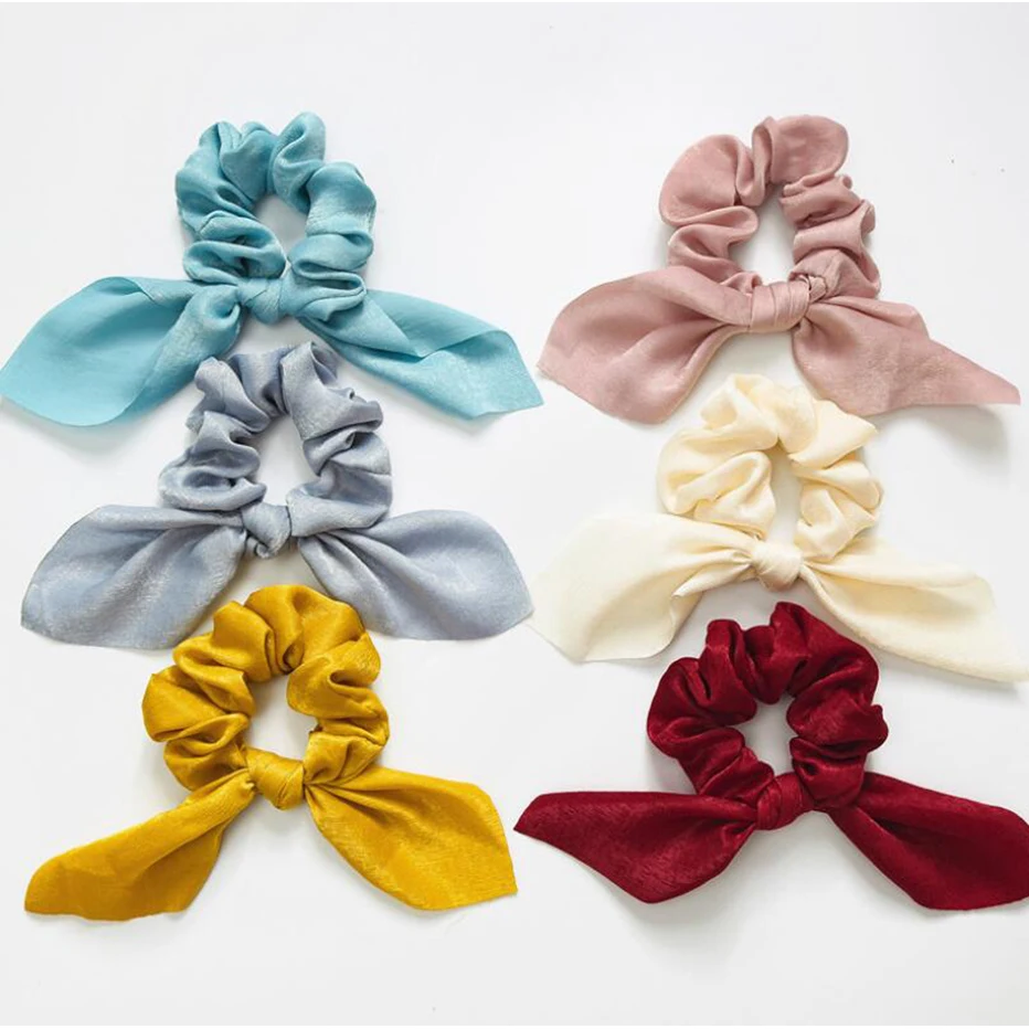 Solid Color Ribbon Hair Band Women Bow Scrunchie Headband Chiffon Silk Ponytail Holder Elastic Hair Bands
Solid Color Ribbon Hair Band Women Bow Scrunchie Headband Chiffon Silk Ponytail Holder Elastic Hair Bands