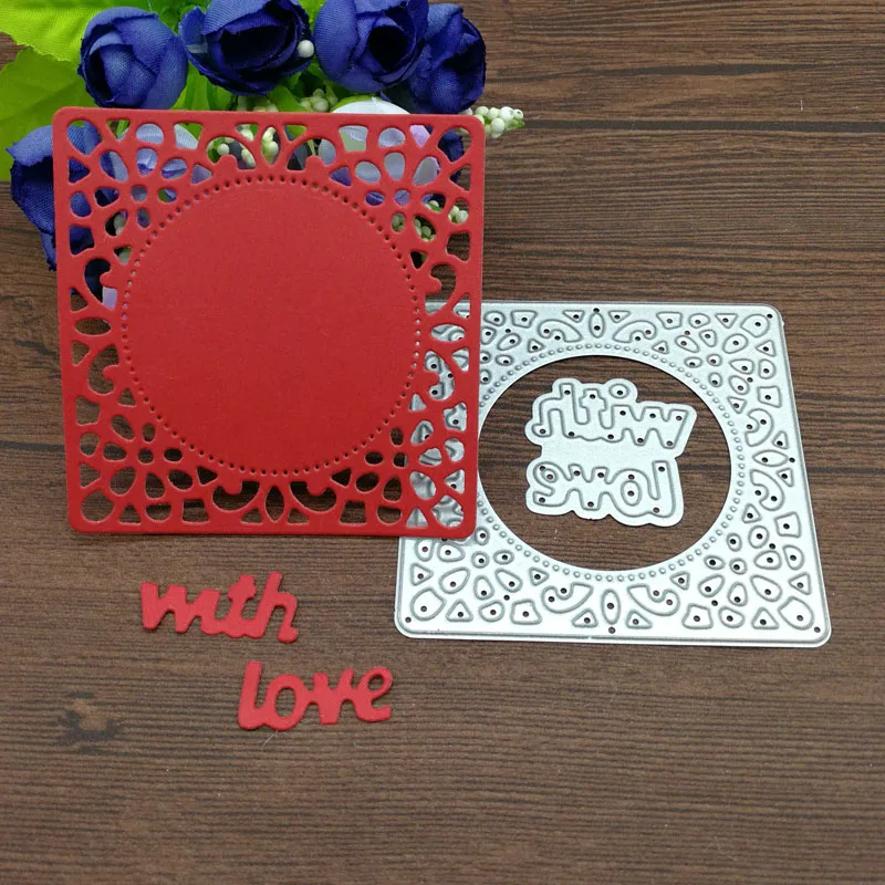 2 шт. Wish Letters With Love Square кружевные металлические резные штампы для скрапбукинга
