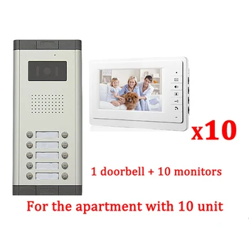 7" LCD Apartment Wired Video Door Phone Audio Visual Intercom Entry System 1 HD Outdoor Camera With 10 monitor
7" LCD Apartment Wired Video Door Phone Audio Visual Intercom Entry System 1 HD Outdoor Camera With 10 monitor