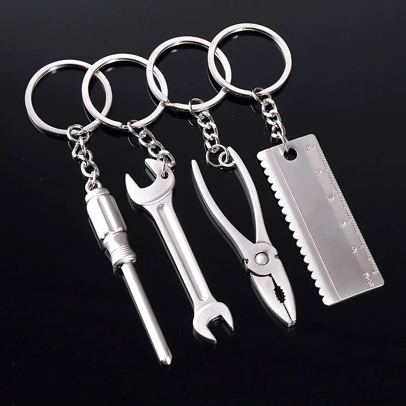 

mini tool keychain Spanner hammer saw axe pliers Drill keyring key ring Metal Key Chains Pendant collection child gift