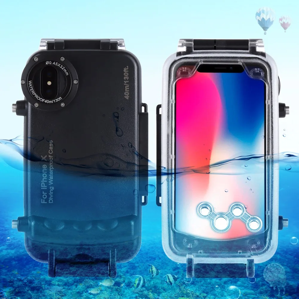Для iPhone X 40 м/130 футов профессиональный водонепроницаемый защитный корпус для