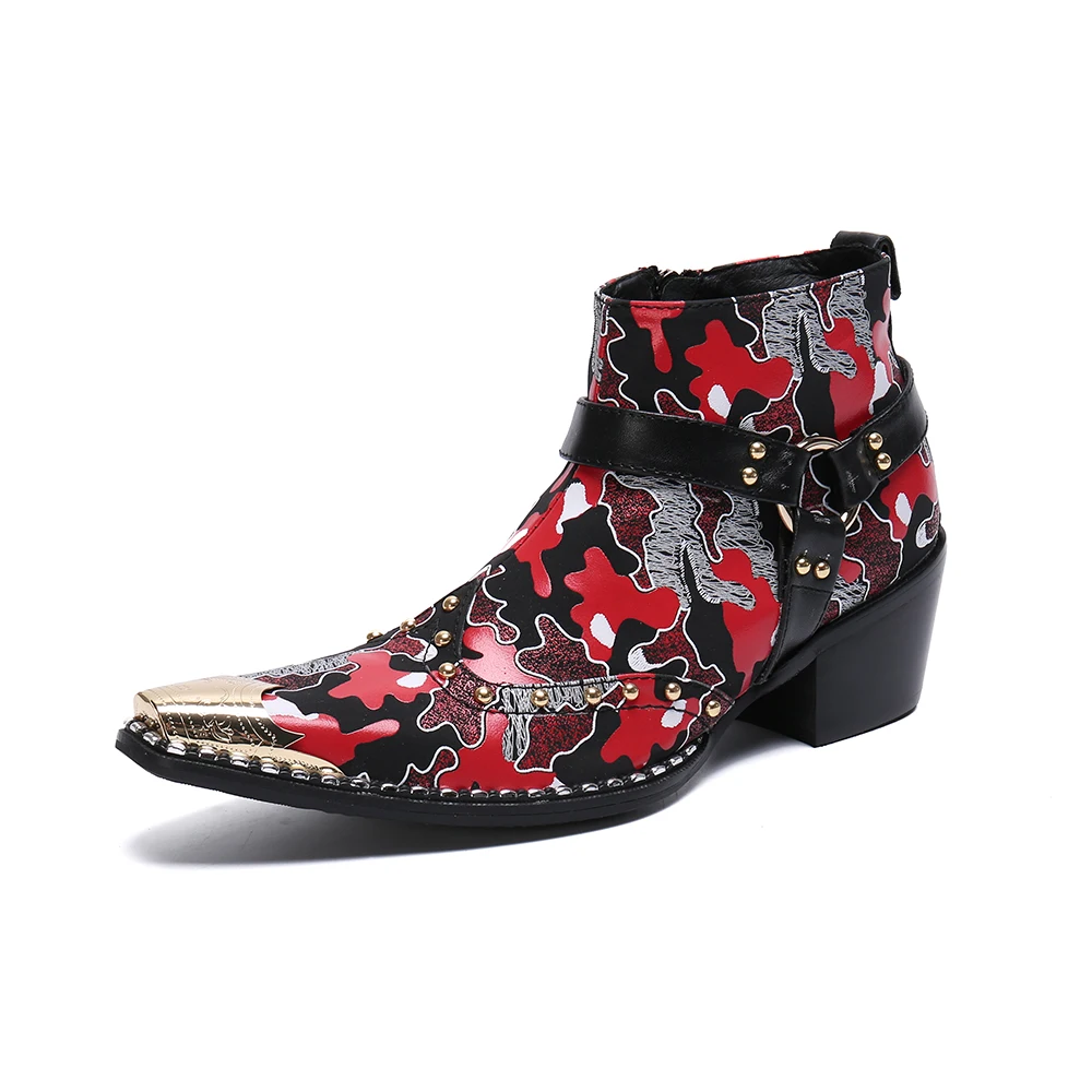 Gold metal toe for men Martin boots male summer new high fashion waist flower chain personality pointed abrasive leather
Gold metal toe for men Martin boots male summer new high fashion waist flower chain personality pointed abrasive leather