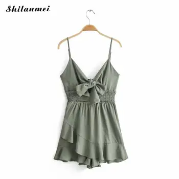 Summer Green Jumpsuit Rompers Women Sexy V-Neck Backless Jumpsuits Bow Knot Zipper Down Holiday Spaghetti Strap Short Playsuit
Summer Green Jumpsuit Rompers Women Sexy V-Neck Backless Jumpsuits Bow Knot Zipper Down Holiday Spaghetti Strap Short Playsuit