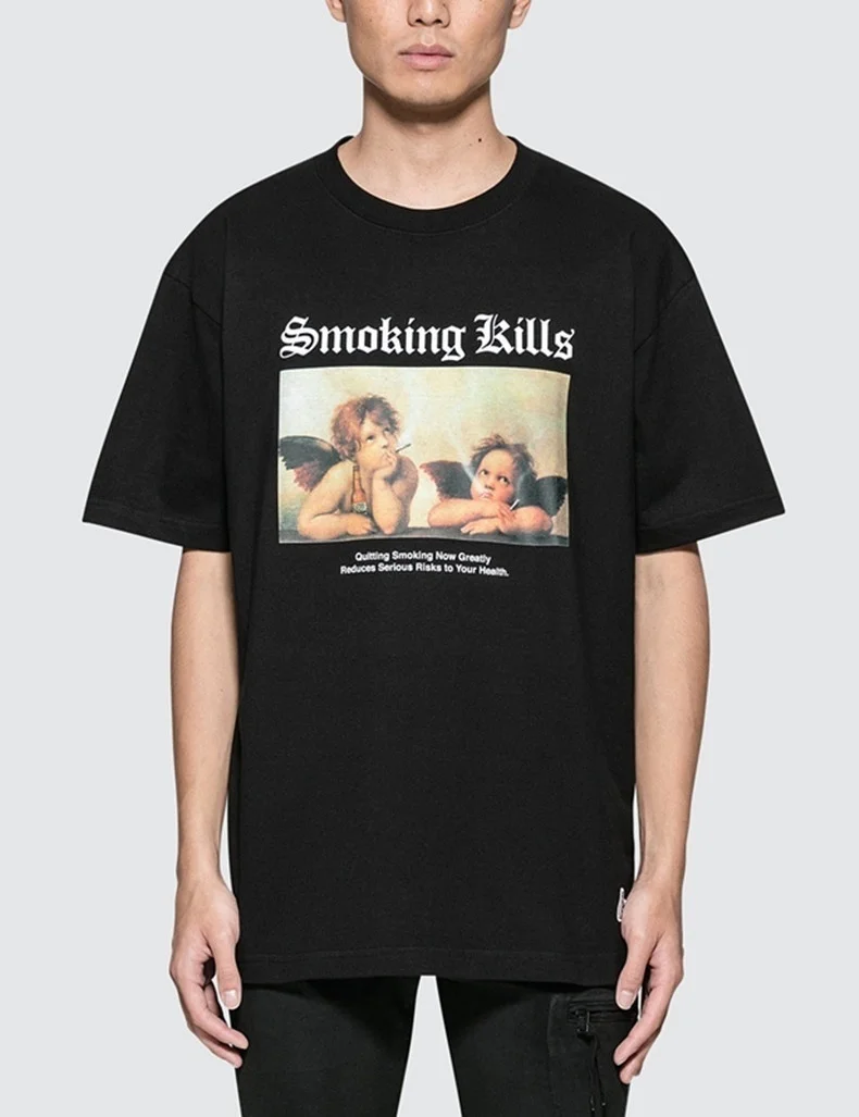 PUDO-JBH Wear Angels Cherubs Smoking Skill Spring Summer New Style European and American Short Sleeved
PUDO-JBH Wear Angels Cherubs Smoking Skill Spring Summer New Style European and American Short Sleeved