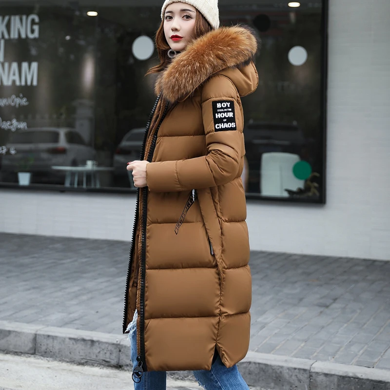 Winter Jacket Women 2018 Middle Long Cotton-padded Jackets Big Fur Hooded Collar Parkas Thicken Warm Winter Coat Female
Winter Jacket Women 2018 Middle Long Cotton-padded Jackets Big Fur Hooded Collar Parkas Thicken Warm Winter Coat Female