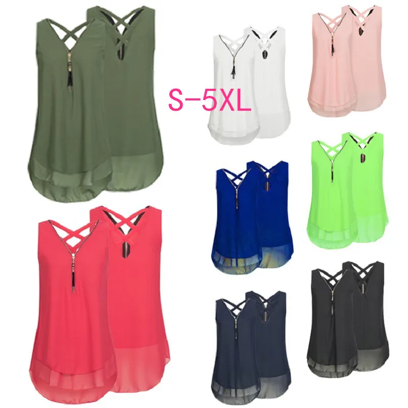 Fashion Sleeveless Zipper T Shirt Deep V-neck Sexy Crossover Band Tshirt Casual Solid Slim Tops T-Shirts Female Plus Size S-5XL
Fashion Sleeveless Zipper T Shirt Deep V-neck Sexy Crossover Band Tshirt Casual Solid Slim Tops T-Shirts Female Plus Size S-5XL