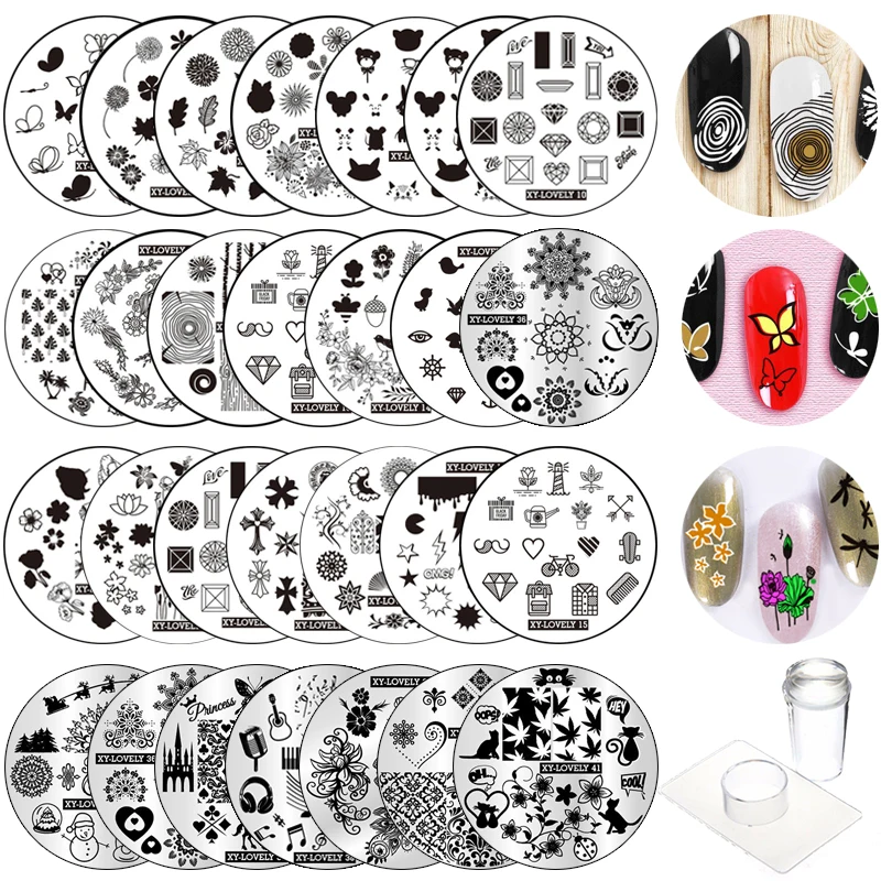 New 45pcs/Set Nail Art Stamping Plate Round Nail Manicure DIY Tool Nail Art Templates Animals Flowers Image Transfer Stamp Plate
New 45pcs/Set Nail Art Stamping Plate Round Nail Manicure DIY Tool Nail Art Templates Animals Flowers Image Transfer Stamp Plate