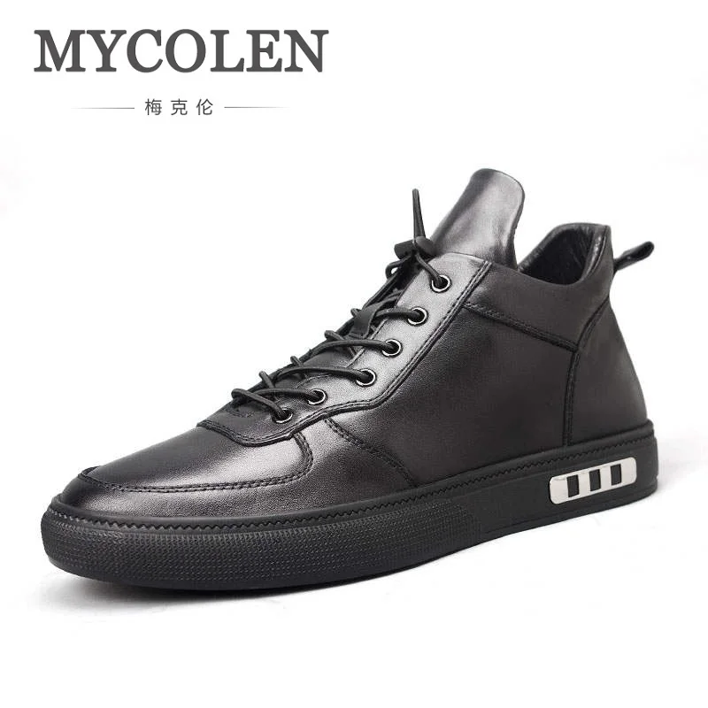 

MYCOLEN Spring Autumn 2018 New Fashion Round Toe Casual Shoes Men Breathable Lace-Up Flats Men Casual Shoes Zapatillas Hombre