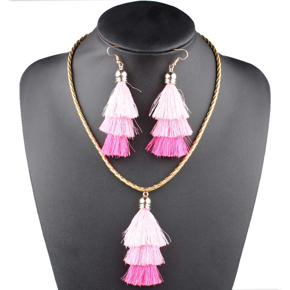 Claire Jin Three Layers Tassel Leather Rope Bohemian Necklace and Earrings Ethnic Jewelry Set for Women Fashion Accessories
Claire Jin Three Layers Tassel Leather Rope Bohemian Necklace and Earrings Ethnic Jewelry Set for Women Fashion Accessories