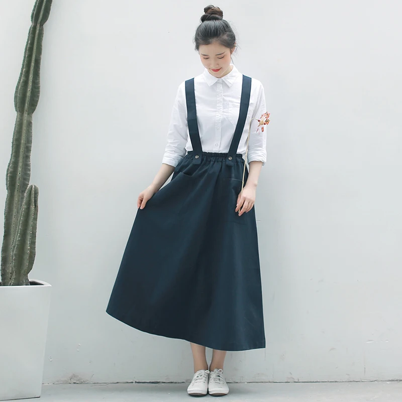 Mori Girl Sweet Skirts 2018 New Summer Women Straps Long Skirt Female Elastic Waist Cotton and Linen Skirts with Pockets
Mori Girl Sweet Skirts 2018 New Summer Women Straps Long Skirt Female Elastic Waist Cotton and Linen Skirts with Pockets