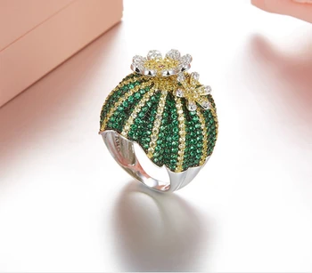 Luxury Designer Silver Cactus Flower Unique Design Fashion S925 Sterling Silver AAA Cubic Zirconia Green Color Size 6.7.8 Ring
Luxury Designer Silver Cactus Flower Unique Design Fashion S925 Sterling Silver AAA Cubic Zirconia Green Color Size 6.7.8 Ring