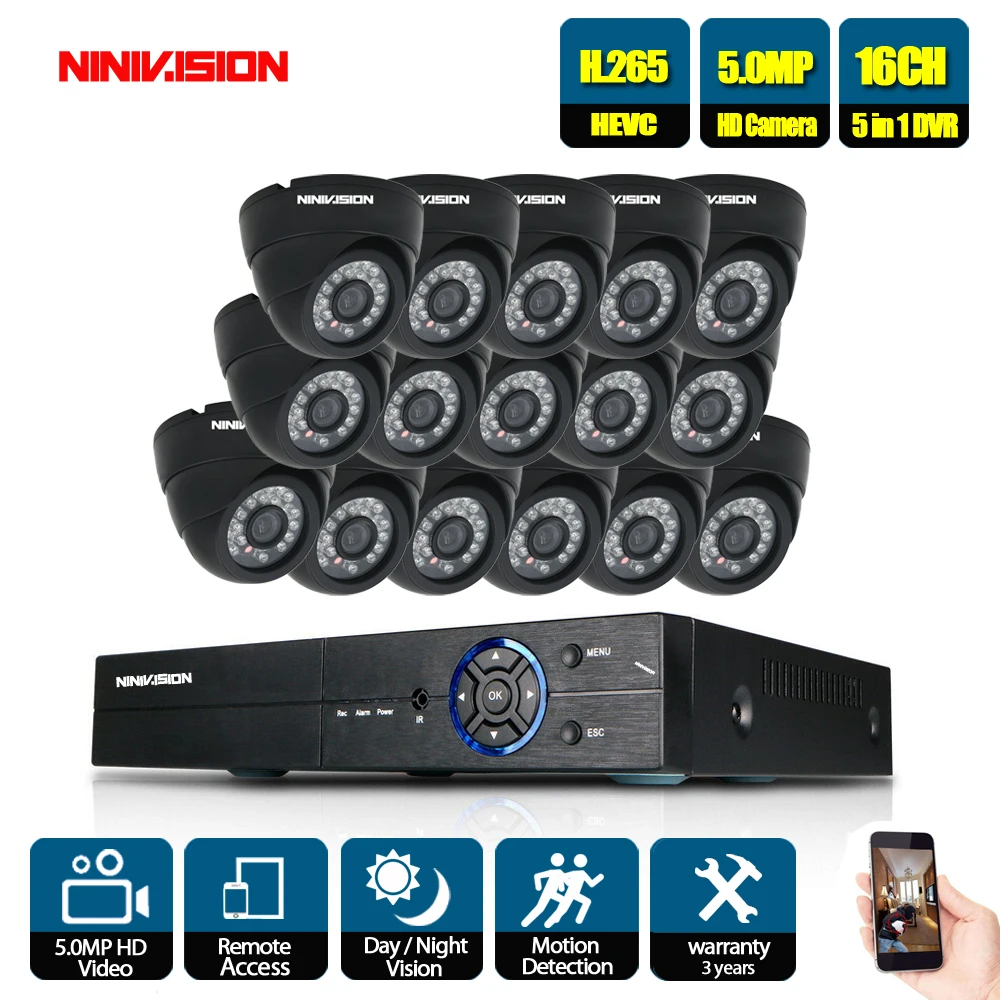 16CH CCTV Security Audio DVR System 16CH 5MP AHD DVR NVR Kit 5MP SONY 5.0MP Home AHD 5MP HD Camera P2P Surveillance Set
16CH CCTV Security Audio DVR System 16CH 5MP AHD DVR NVR Kit 5MP SONY 5.0MP Home AHD 5MP HD Camera P2P Surveillance Set