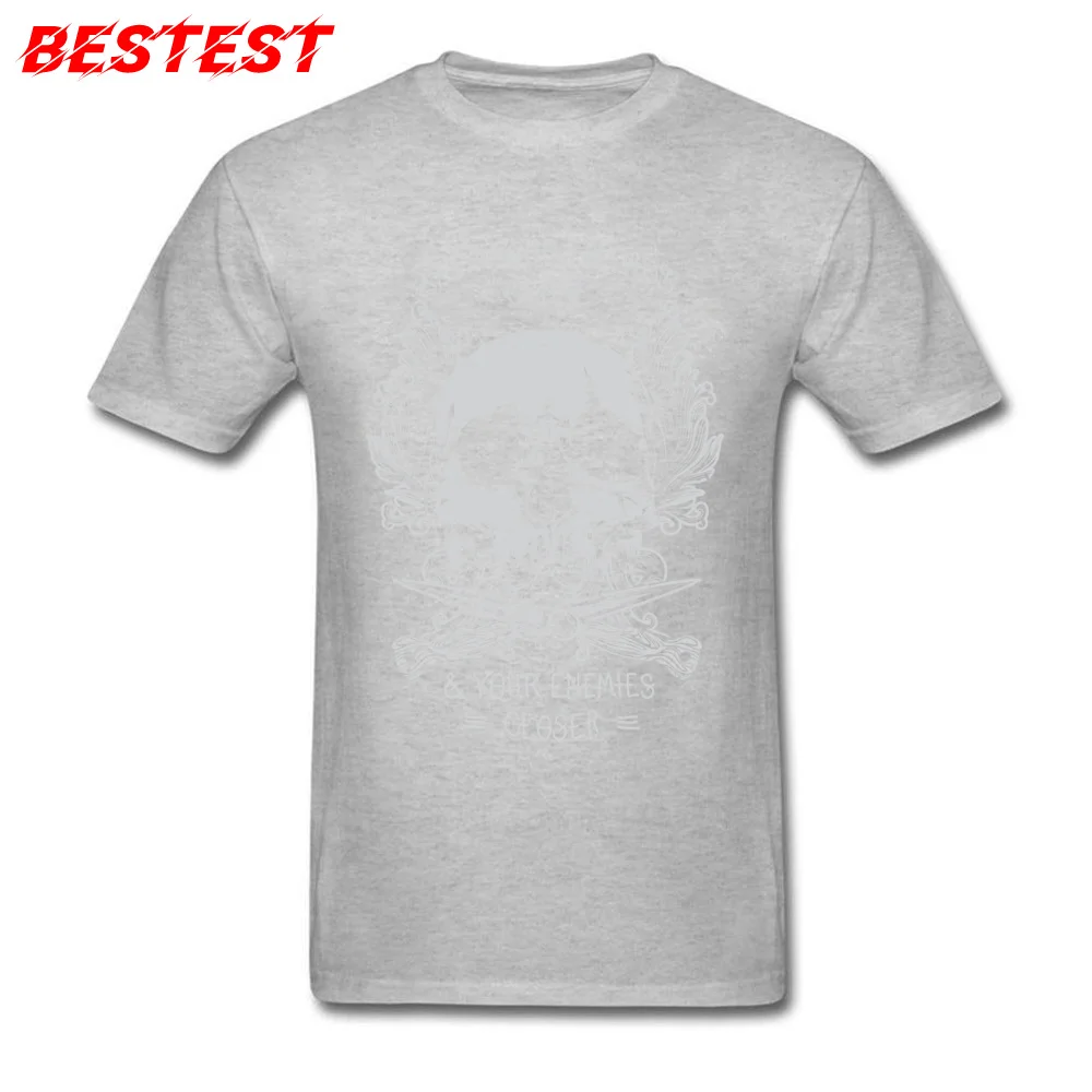 Keep your friends close distressed Cool Tshirts for Men Cotton Labor Day Tops & Tees Tee-Shirts Short Sleeve Popular Crewneck Keep your friends close distressed grey
