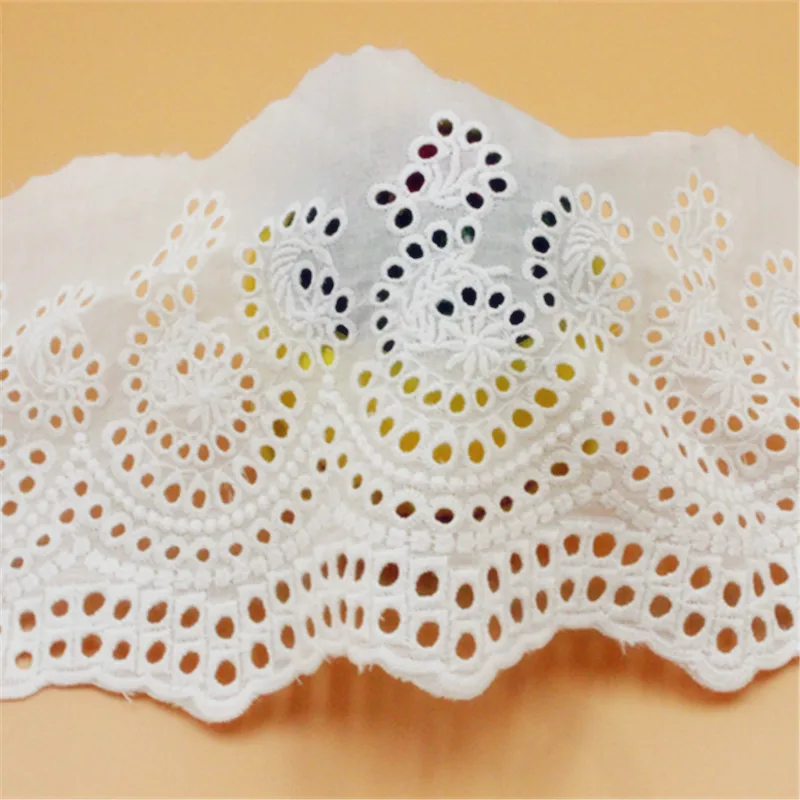 5 yard 15cm 5.9" wide ivory cotton embroidered tapes lace trim ribbon fabric 304804AQL4K569
5 yard 15cm 5.9" wide ivory cotton embroidered tapes lace trim ribbon fabric 304804AQL4K569