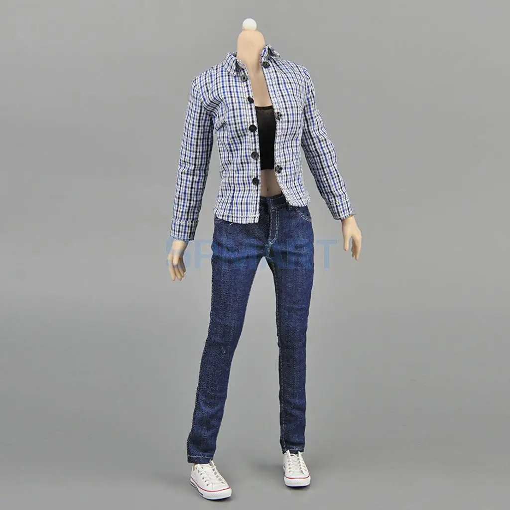 1/6 Scale Female Blue Lattices Shirt &Jeans Women Clothes for 12'' Hot Toys Phicen Kumik Figures Doll Toy DIY Accessories
1/6 Scale Female Blue Lattices Shirt &Jeans Women Clothes for 12'' Hot Toys Phicen Kumik Figures Doll Toy DIY Accessories