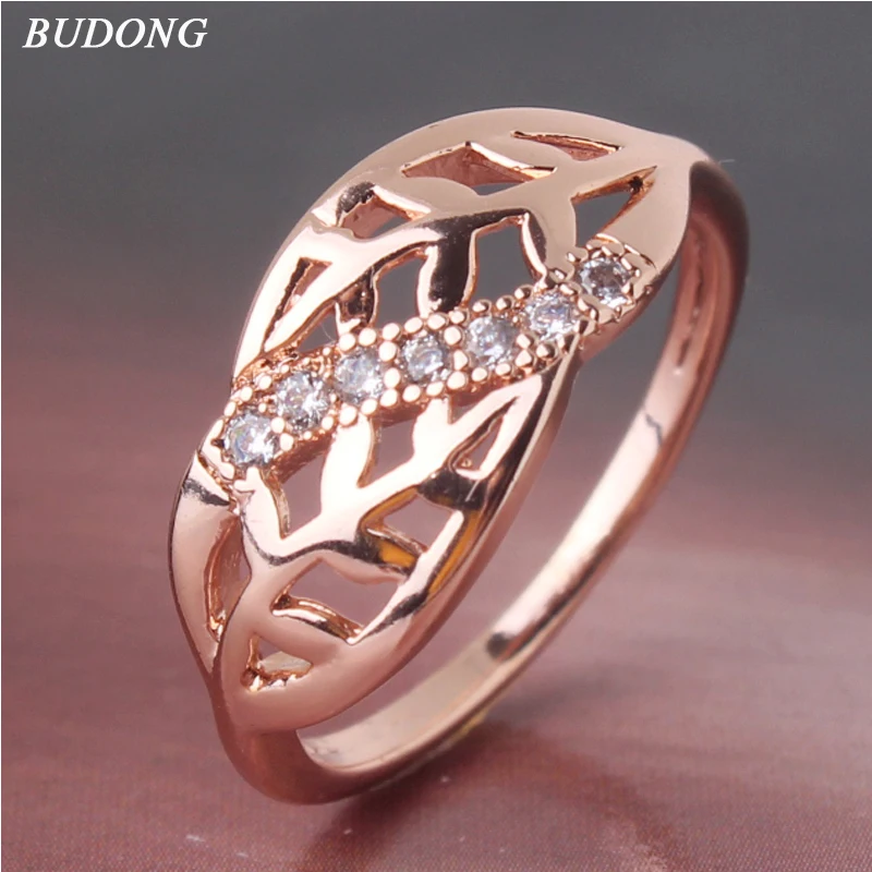 BUDONG Trendy Rings Rose Gold Color Wedding Rings for Women Cubic Zirconia CZ Vintage Lady Party Jewelry Bijoux XUA090
BUDONG Trendy Rings Rose Gold Color Wedding Rings for Women Cubic Zirconia CZ Vintage Lady Party Jewelry Bijoux XUA090