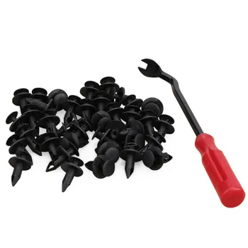 40Pcs/set 8mm Hole Dia Plastic Rivets Fastener Push Clips with Nail Puller Fastener Screwdriver for Car Auto For Toyota Ford
40Pcs/set 8mm Hole Dia Plastic Rivets Fastener Push Clips with Nail Puller Fastener Screwdriver for Car Auto For Toyota Ford