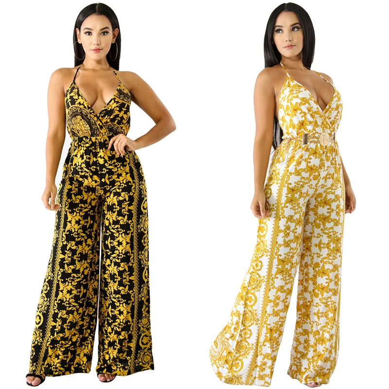 Fashion women 2018 summer in Europe and the sexy ladies hang back neck bare printed wide legged jumpsuits0224
Fashion women 2018 summer in Europe and the sexy ladies hang back neck bare printed wide legged jumpsuits0224