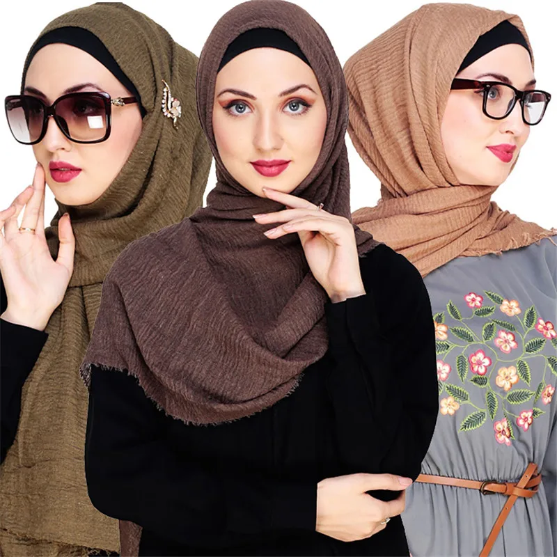 2019 Muslim Women Crinkled Hijab Solid Cotton Islamic Headscarf Instant Shawl femme musulman Hijabs foulard Wrap Head Scarves
2019 Muslim Women Crinkled Hijab Solid Cotton Islamic Headscarf Instant Shawl femme musulman Hijabs foulard Wrap Head Scarves