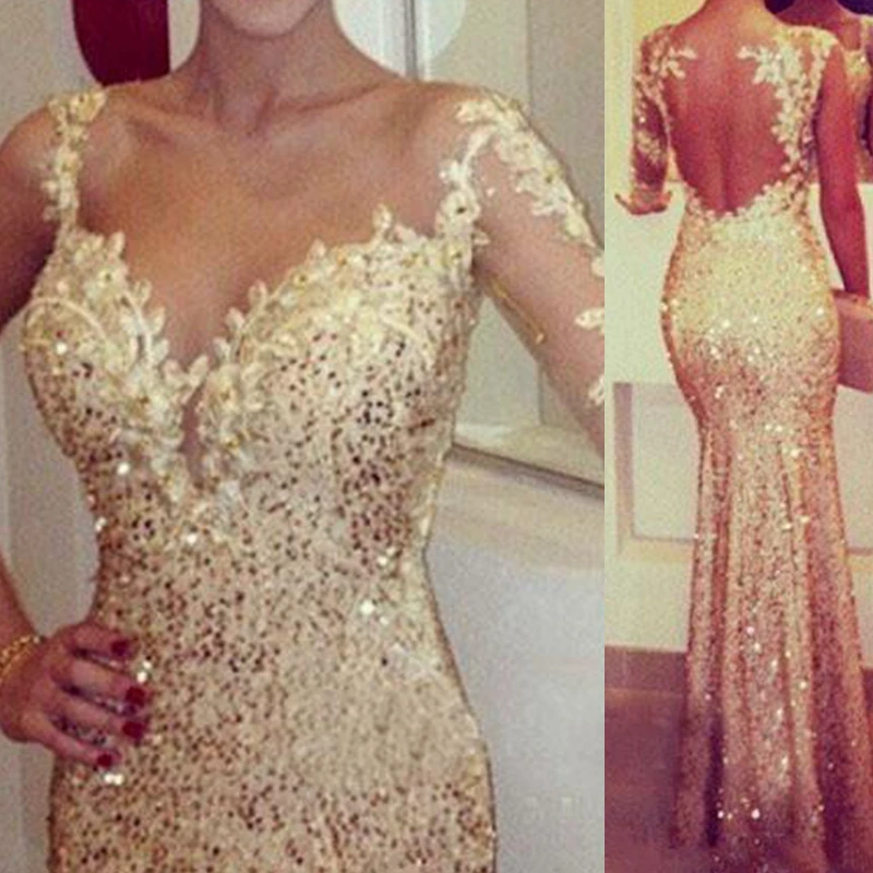 2021 Gold Prom Dresses with Long Sleeves Sweetheart Cocktail Dresses Trumpet Style Formal Evening Gowns with Appliques
2021 Gold Prom Dresses with Long Sleeves Sweetheart Cocktail Dresses Trumpet Style Formal Evening Gowns with Appliques