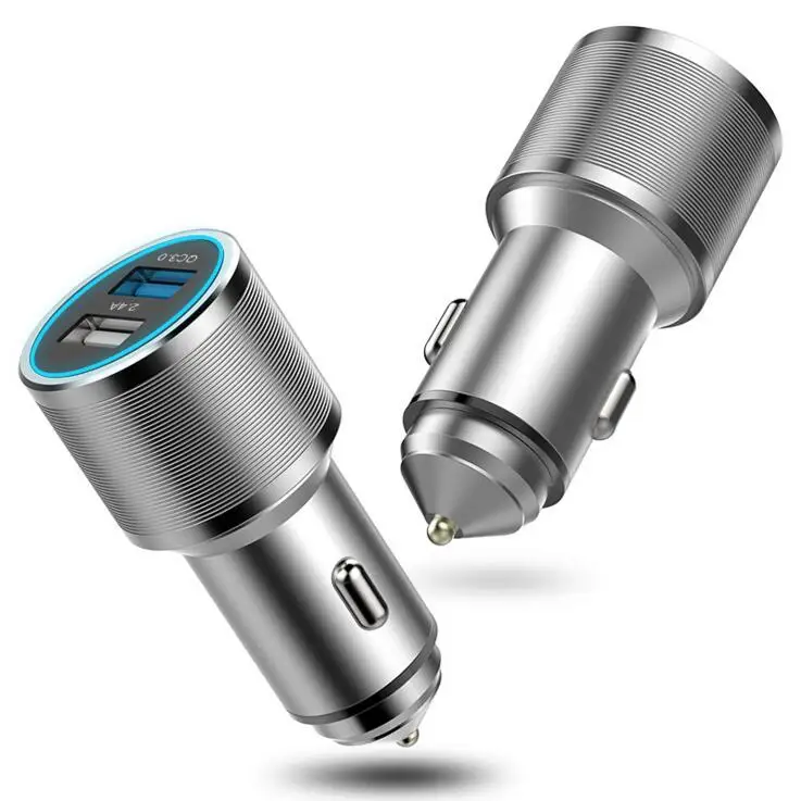 QC 3.0 Car Charger Metal Casing Dual USB Ports Fast Charging Universal Car Charger for Xiaomi Samsung iPhone iPad ETC
QC 3.0 Car Charger Metal Casing Dual USB Ports Fast Charging Universal Car Charger for Xiaomi Samsung iPhone iPad ETC