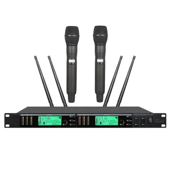 Professional Cordless mic Dual Channel wireless microphone UHF system for outdoor stage performance For church
Professional Cordless mic Dual Channel wireless microphone UHF system for outdoor stage performance For church