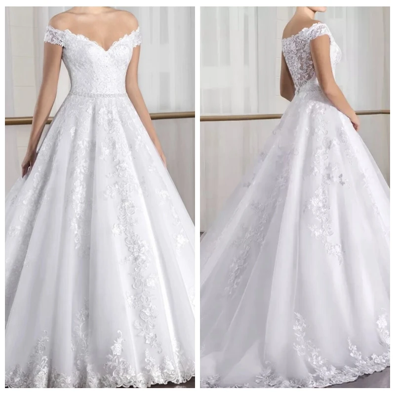 Off Shoulder Lace Appliques A-Line Wedding Dresses 2019 Vintage Custom Bridal Gowns Vestidos De Mariee Plus Size Spring
Off Shoulder Lace Appliques A-Line Wedding Dresses 2019 Vintage Custom Bridal Gowns Vestidos De Mariee Plus Size Spring