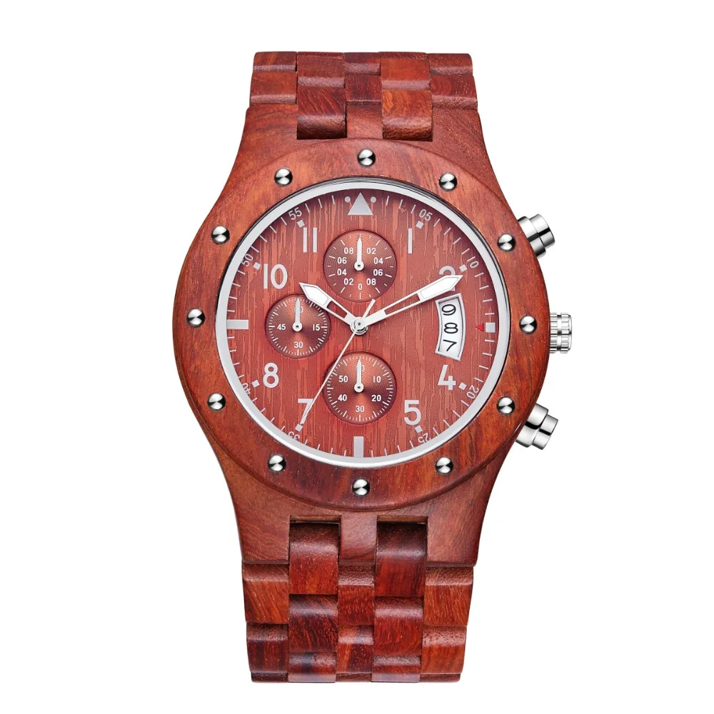 TJW 2018 Men's All-wood Multi-function Sports Watch Red Sandalwood Watch Sports Watch
TJW 2018 Men's All-wood Multi-function Sports Watch Red Sandalwood Watch Sports Watch