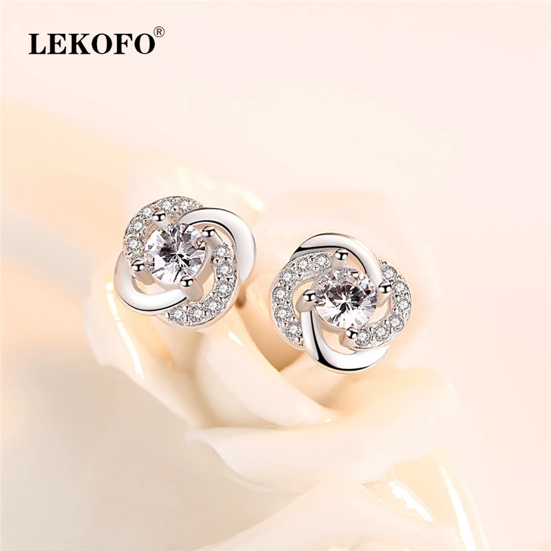 LEKOFO Fashion Luxury Earrings For Women Jewelry Accessories Eternal Flower Crystal 925 Sterling Silver Stud Earings
LEKOFO Fashion Luxury Earrings For Women Jewelry Accessories Eternal Flower Crystal 925 Sterling Silver Stud Earings