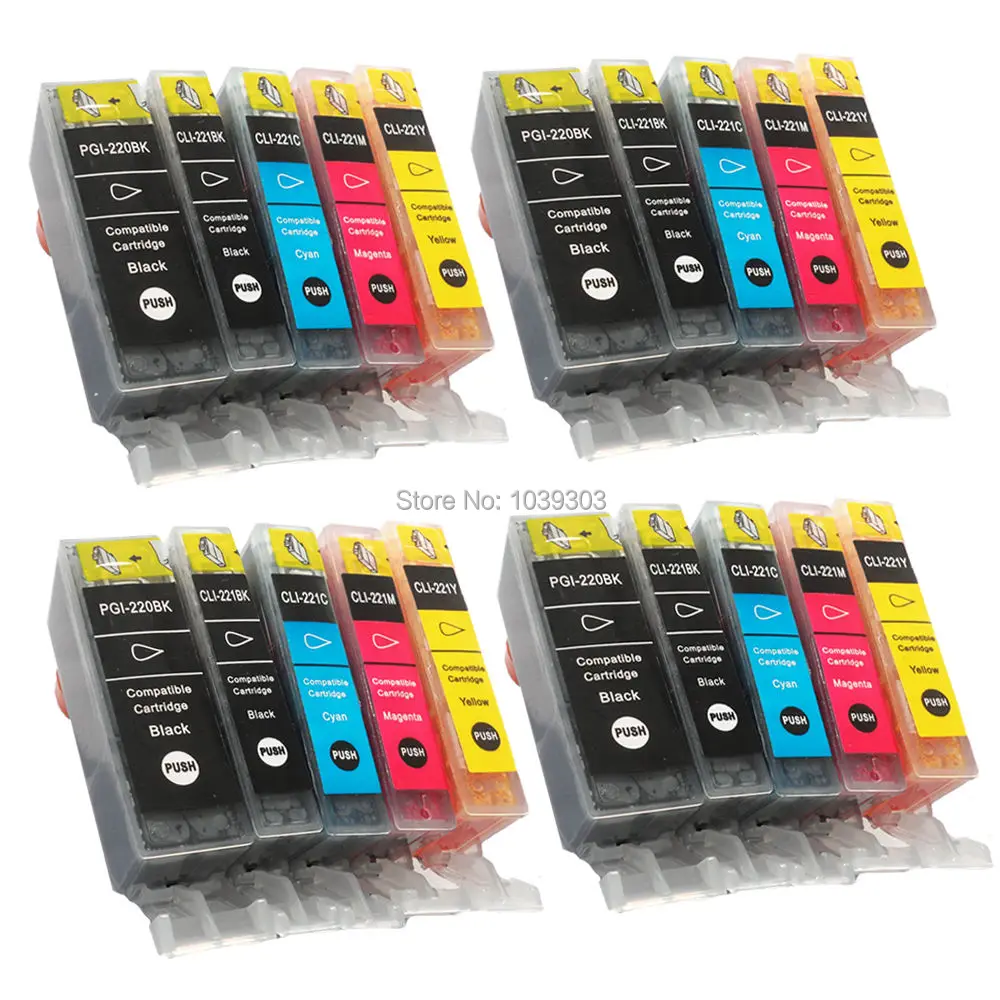 20x Ink Cartridge Compatible PGI 220 PGI-220 CLI-221 for Canon PIXMA iP 3600/3680//4600/4680 MP 540/545/620/630/638
20x Ink Cartridge Compatible PGI 220 PGI-220 CLI-221 for Canon PIXMA iP 3600/3680//4600/4680 MP 540/545/620/630/638
