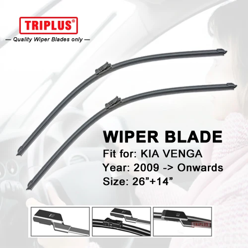 Wiper Blade for KIA Venga (2009-Onwards) 1set 26"+14",Flat Aero Beam Windscreen Wipers Frameless Windshield Soft Blades
Wiper Blade for KIA Venga (2009-Onwards) 1set 26"+14",Flat Aero Beam Windscreen Wipers Frameless Windshield Soft Blades
