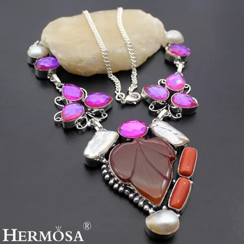 HERMOSA Jewelry Unique CARNELIAN BIWA PEARL RED CORAL DICHROIC 925 Sterling Silver Women Necklace 17 inches HM155
HERMOSA Jewelry Unique CARNELIAN BIWA PEARL RED CORAL DICHROIC 925 Sterling Silver Women Necklace 17 inches HM155