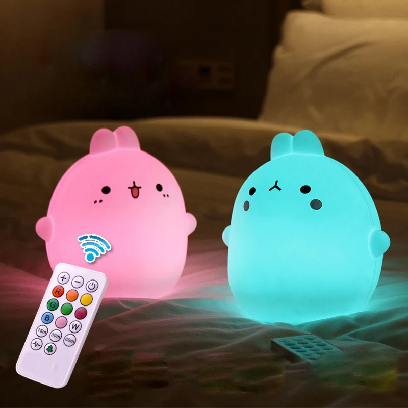 Силиконовый ночник в виде кролика с USB-зарядкой, Мультяшные Домашние животные, детский прикроватный светильник для детского сна, декоративсветильник Светка
Силиконовый ночник в виде кролика с USB-зарядкой, Мультяшные Домашние животные, детский прикроватный светильник для детского сна, декоративсветильник Светка