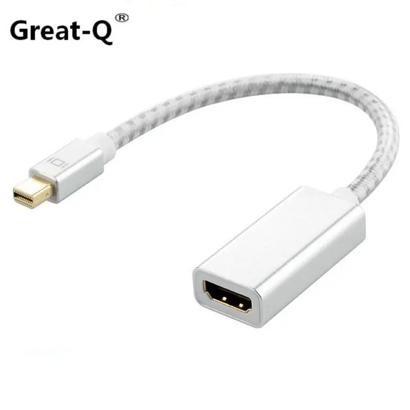 Mini DisplayPort to HDMI Adapter for Gold Plated Aluminum Alloy Braided Slim Soft 1080P 4K@60Hz
Mini DisplayPort to HDMI Adapter for Gold Plated Aluminum Alloy Braided Slim Soft 1080P 4K@60Hz