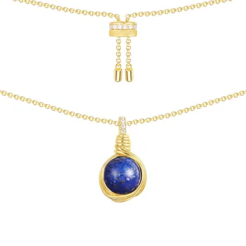 SLJELY Fashion 925 Sterling Silver Gold Color Intemporel Lapis Pendant Necklace Micro Zircon Natural Stone Women Fine Jewelry
SLJELY Fashion 925 Sterling Silver Gold Color Intemporel Lapis Pendant Necklace Micro Zircon Natural Stone Women Fine Jewelry