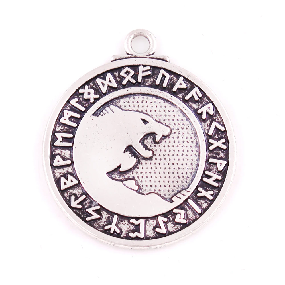 Viking Style Necklace Pendant For Women Men Bear Pattern And Specoal Ancient Rune Amulet Zinc Alloy Provide Dropshipping | Украшения и