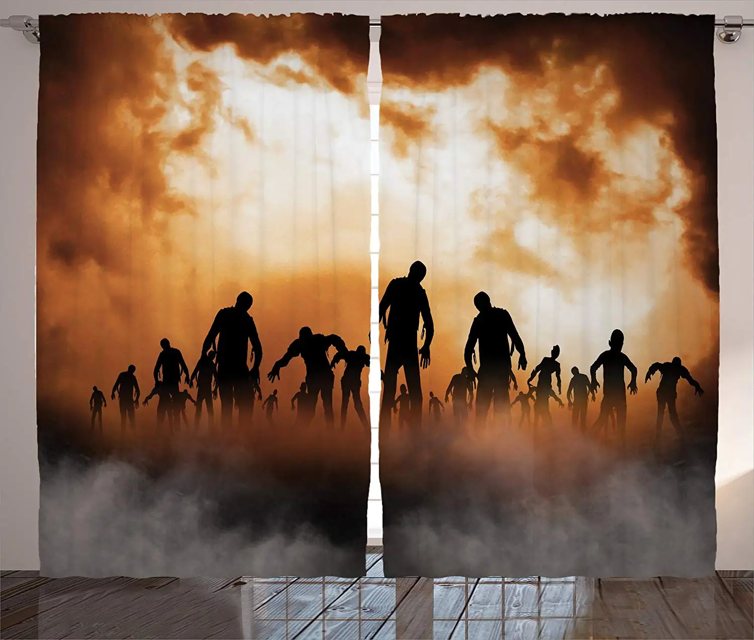Halloween Curtains Zombies Dead Men Body Walking in The Doom Mist at Dark Night Sky Haunted Decor Living Room Bedroom Decor
Halloween Curtains Zombies Dead Men Body Walking in The Doom Mist at Dark Night Sky Haunted Decor Living Room Bedroom Decor