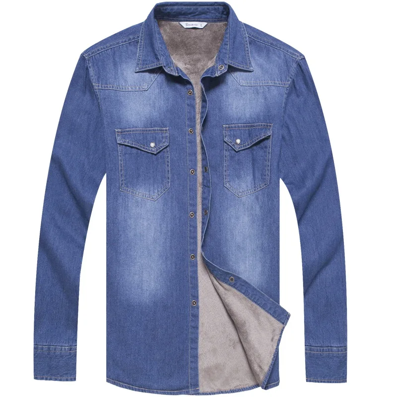 Autumn and winter trend men cotton denim warm shirt fashion men plus velvet thick long-sleeved shirts men brand camisa masculina
Autumn and winter trend men cotton denim warm shirt fashion men plus velvet thick long-sleeved shirts men brand camisa masculina