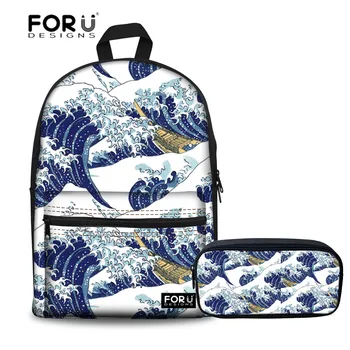 FORUDESIGNS 2pcs/set School Bags Great Wave Pattern School Backpacks for Boys Teenager Middle Students Backpacks Schoolbag Book
FORUDESIGNS 2pcs/set School Bags Great Wave Pattern School Backpacks for Boys Teenager Middle Students Backpacks Schoolbag Book