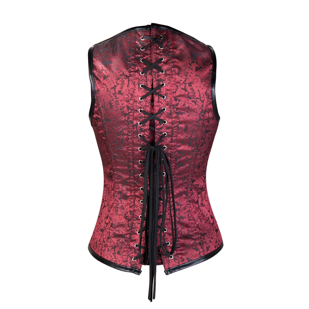 Women's Steampunk Gothic Fashion Faux Leather Buckle Shoulder Straps Tank Overbust Vest Corset Black Plus Size Women's Steampunk Gothic Fashion Faux Leather Buckle Shoulder Straps Tank Overbust Vest Corset Black Plus Size