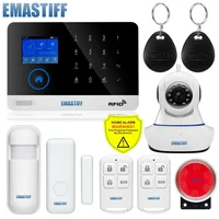 Wireless SIM GSM Home RFID Burglar Security LCD Touch Keyboard WIFI GSM Alarm System Sensor kit English,Russian,Spanish Voice image